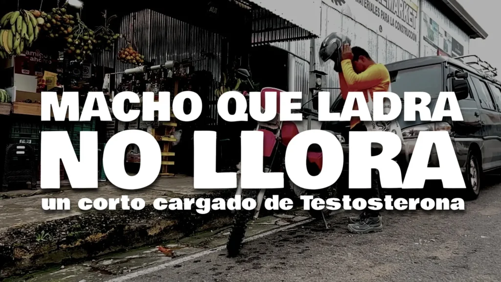 Póster oficial del cortometraje Macho que ladra no llora.